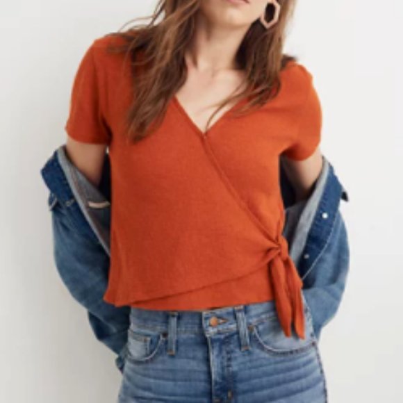 Madewell Texture & Thread Wrap-Tie Top - Picture 2 of 7